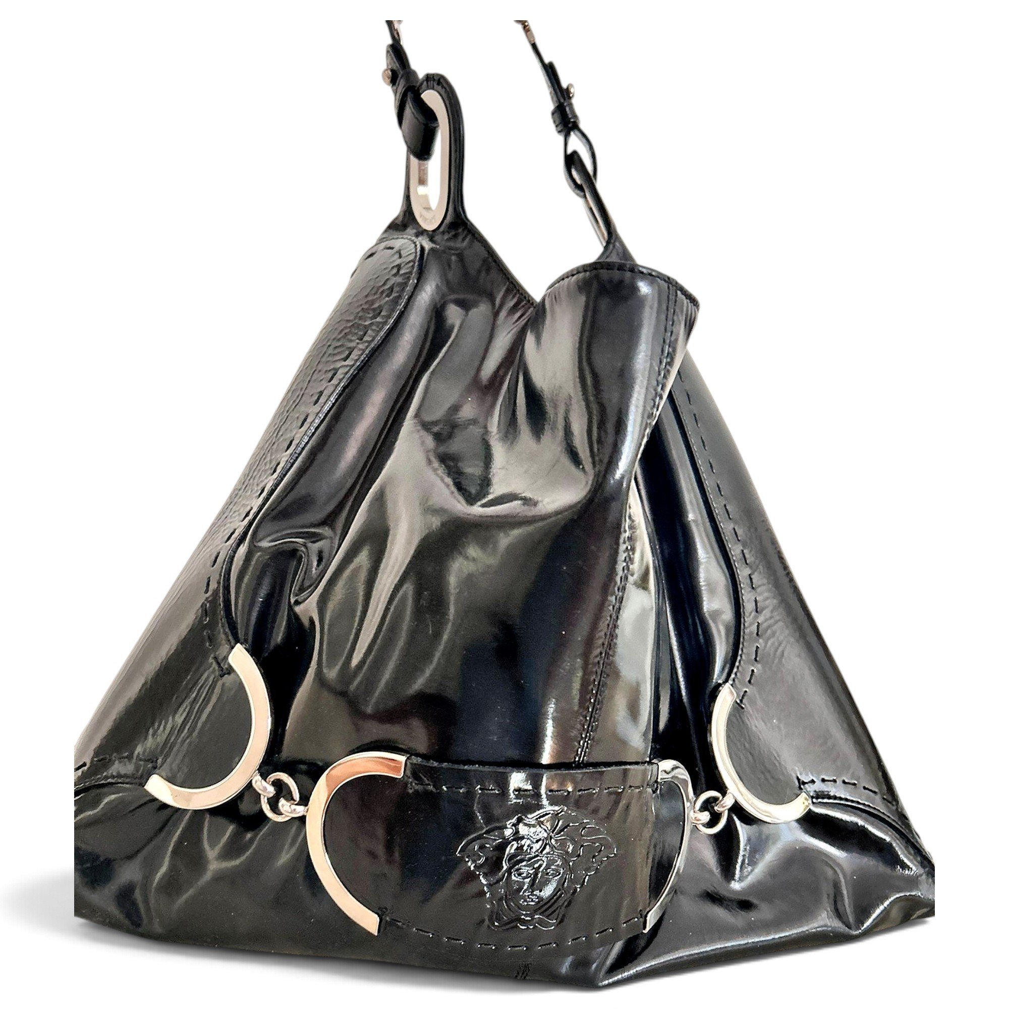 La Medusa patent leather handbag