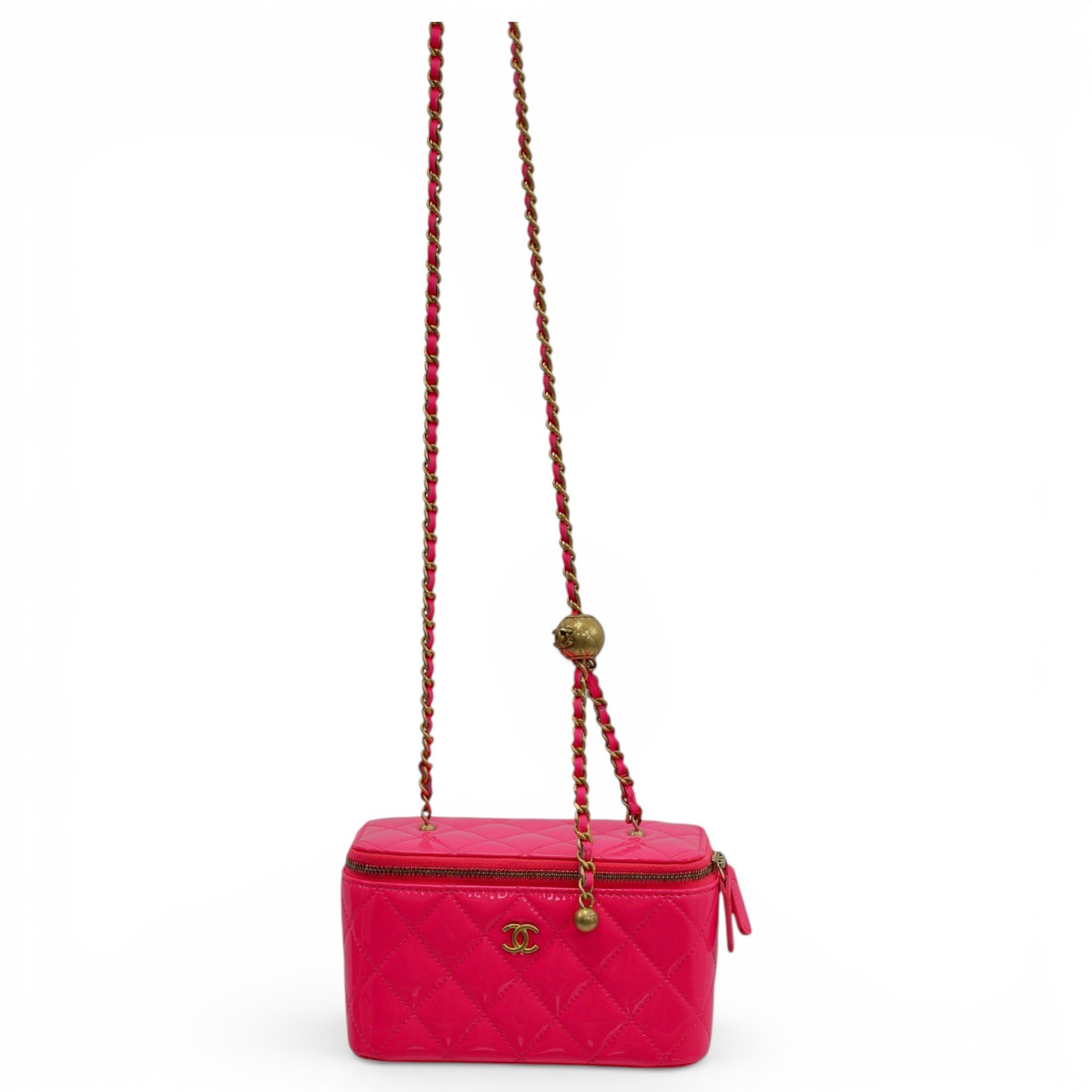Vanity patent leather handbag