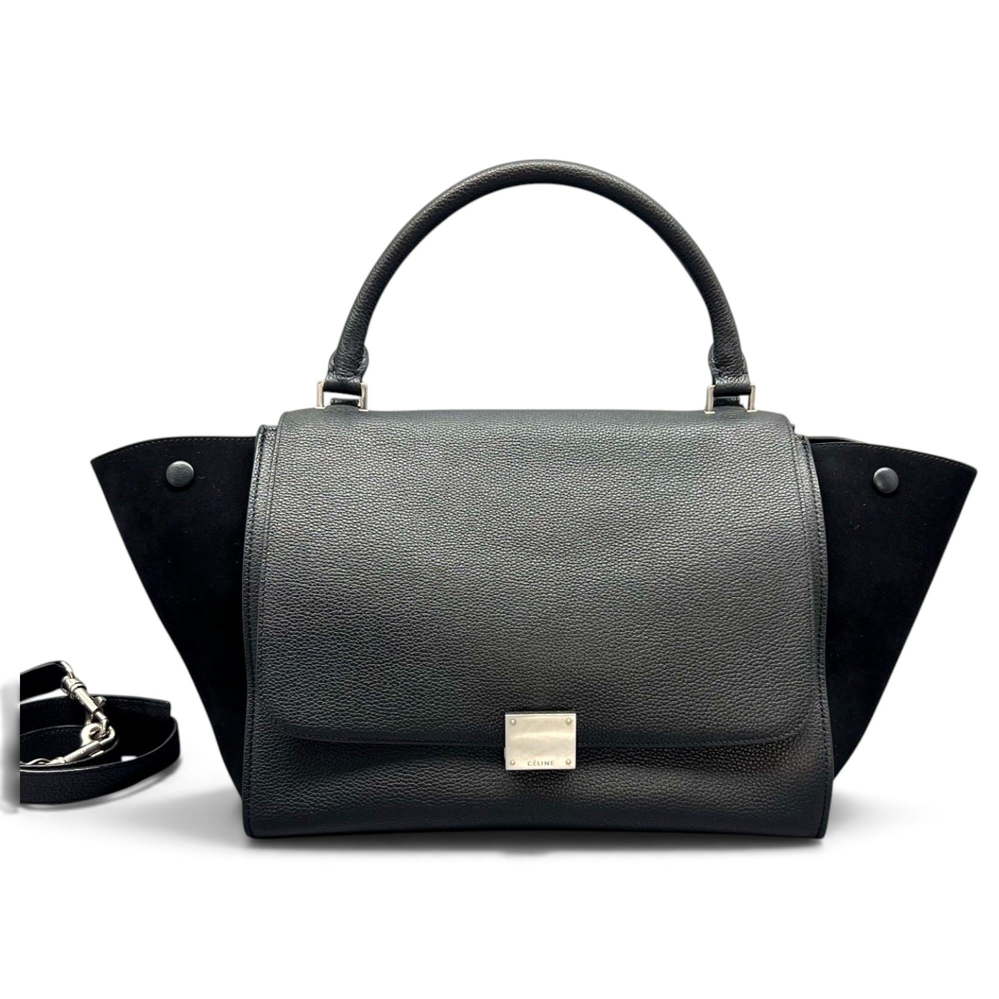 Trapèze leather handbag