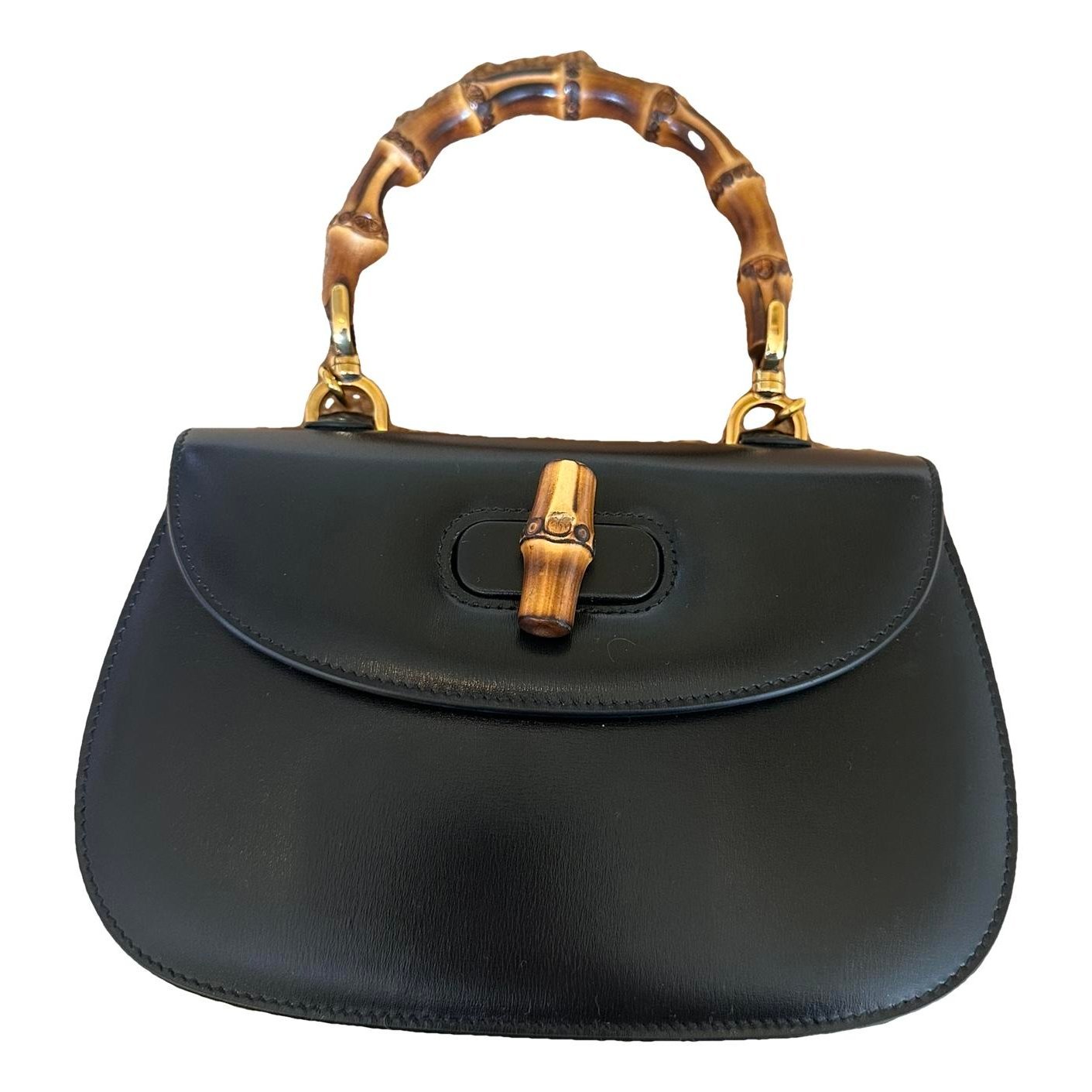 Convertible Bamboo Top Handle leather handbag