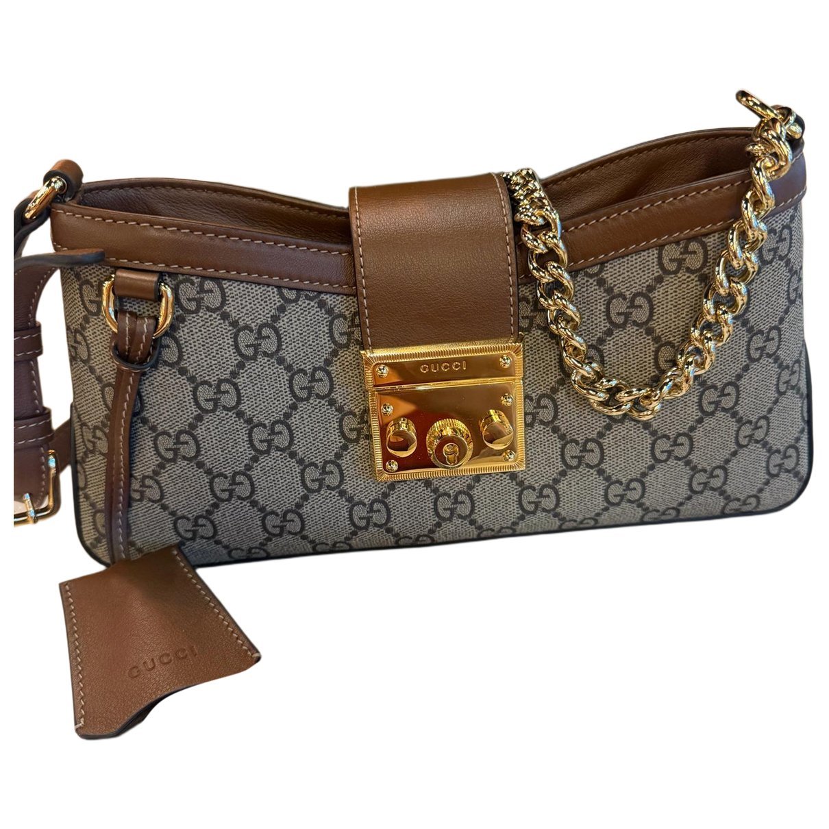 Padlock leather handbag