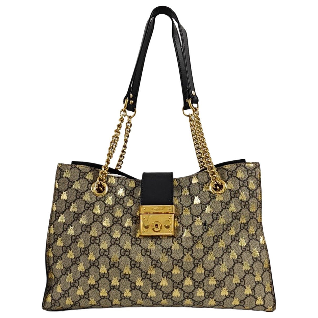 Padlock leather handbag
