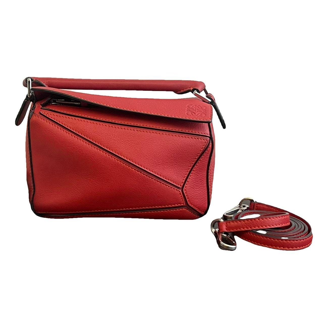 Puzzle leather handbag