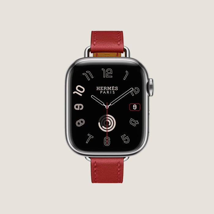 Vermillon Band Apple Watch Hermès Single Tour 41 MM Attelage