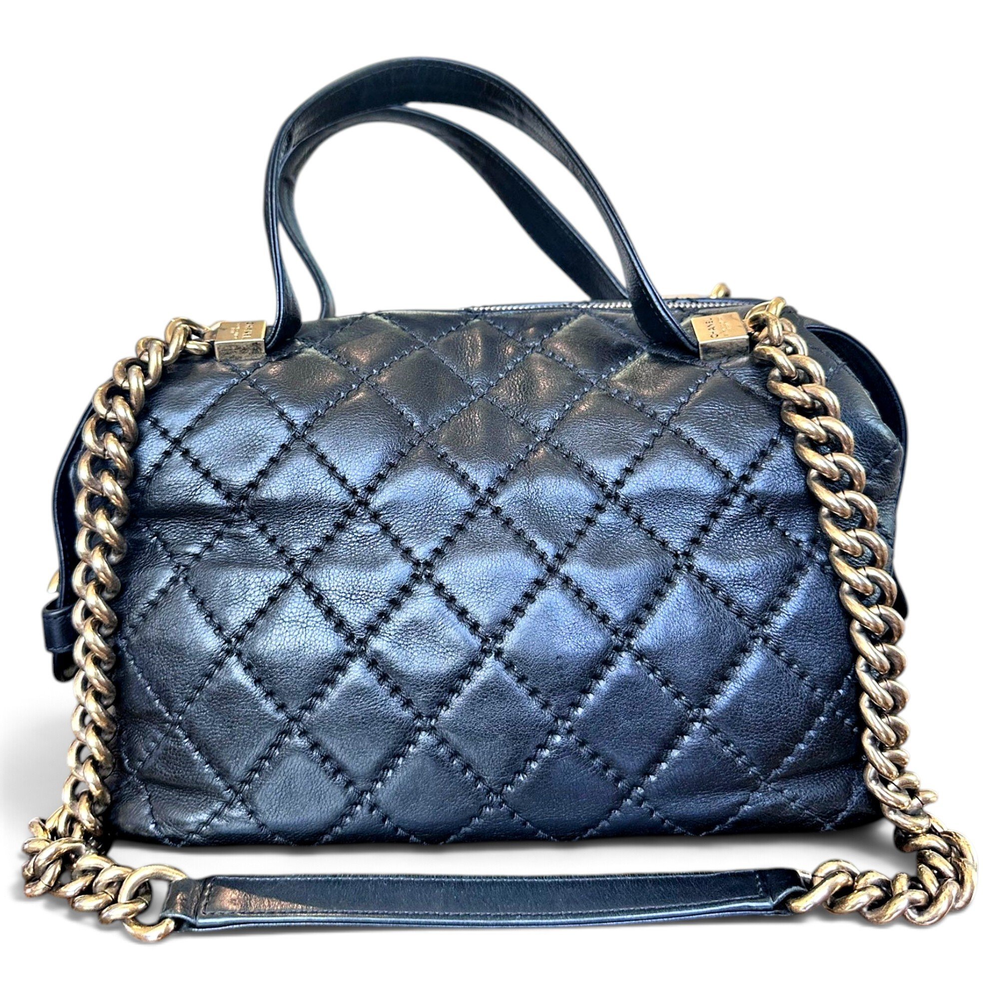 Leather bowling bag