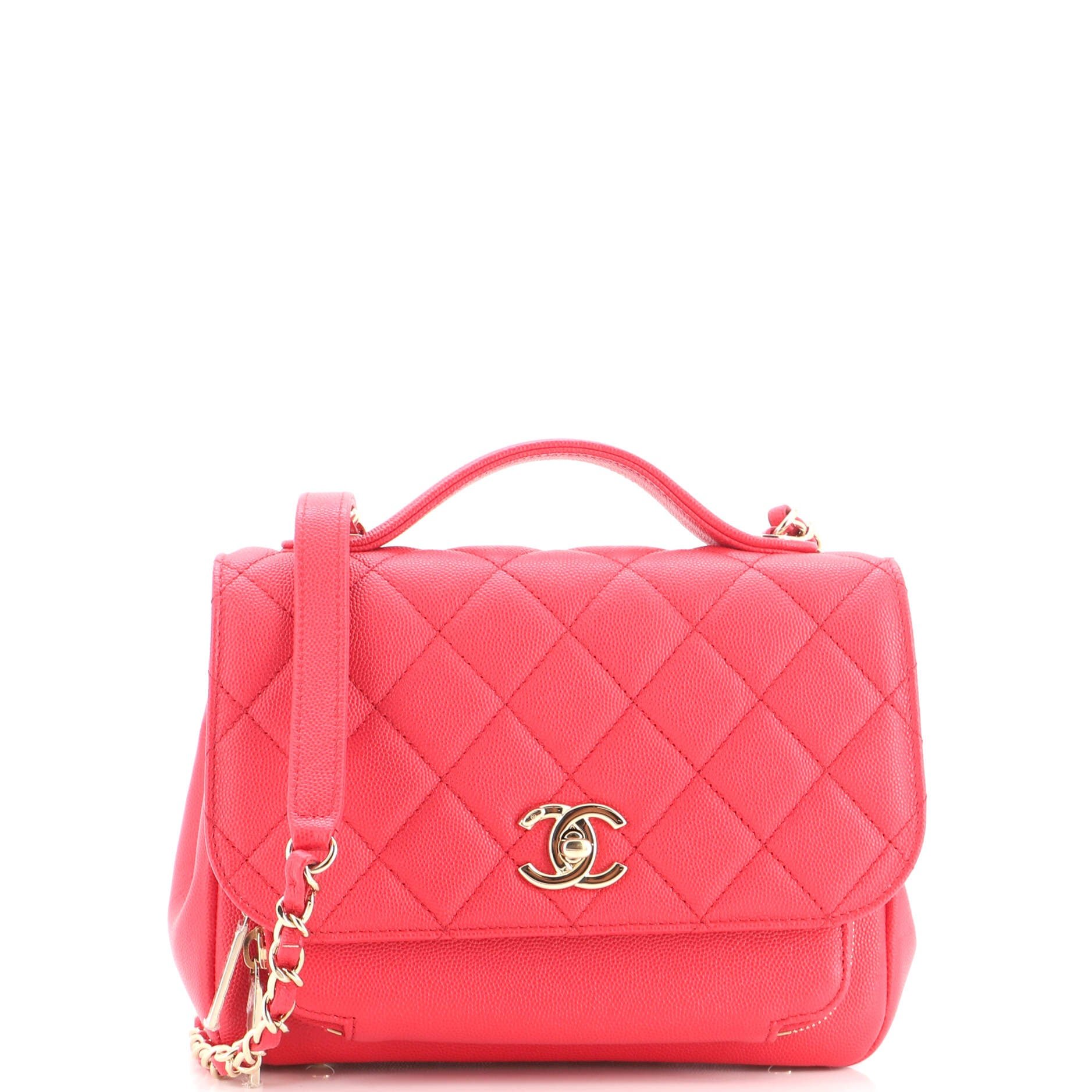 Business Affinity Flap Bag Quilted Caviar Small
