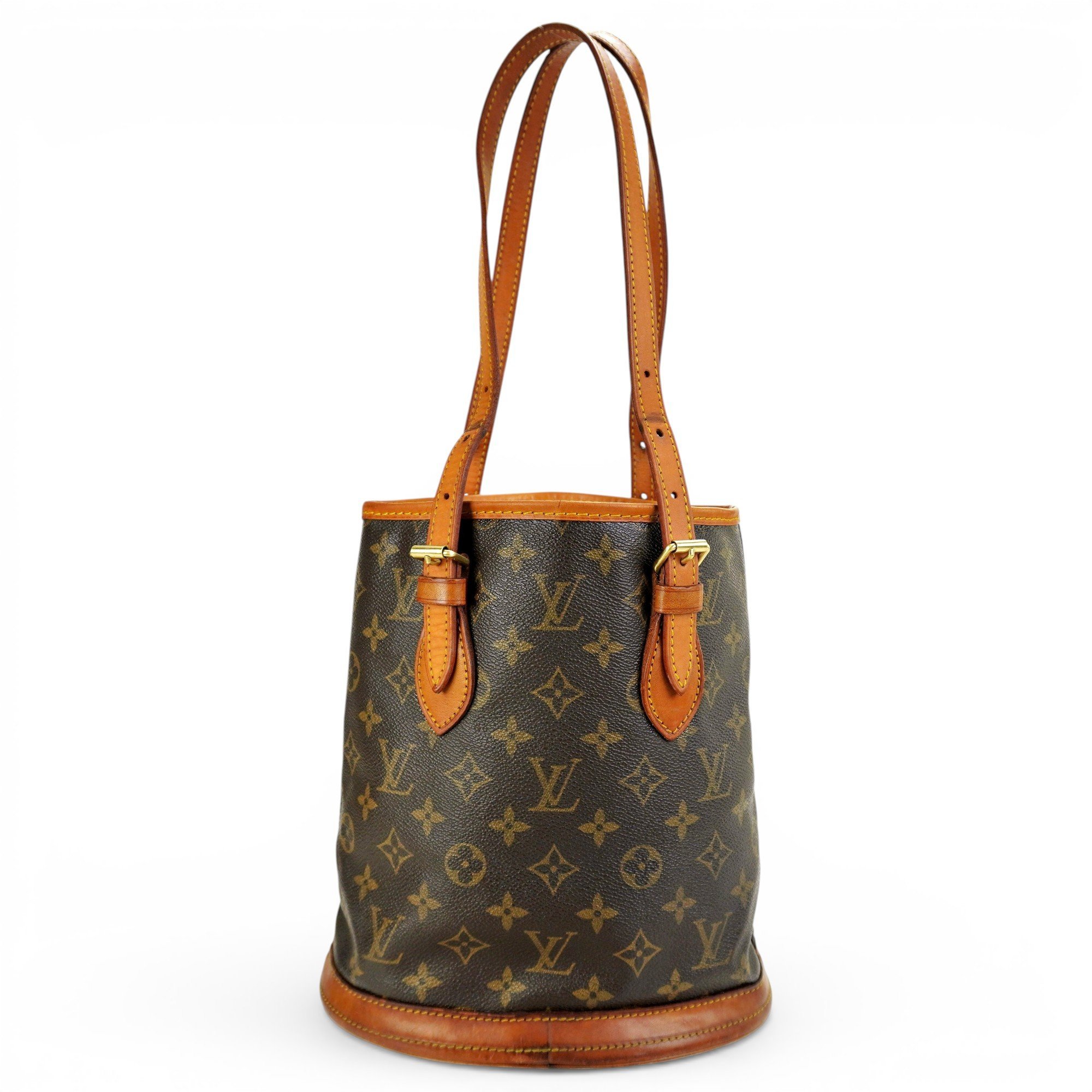 Bucket leather handbag