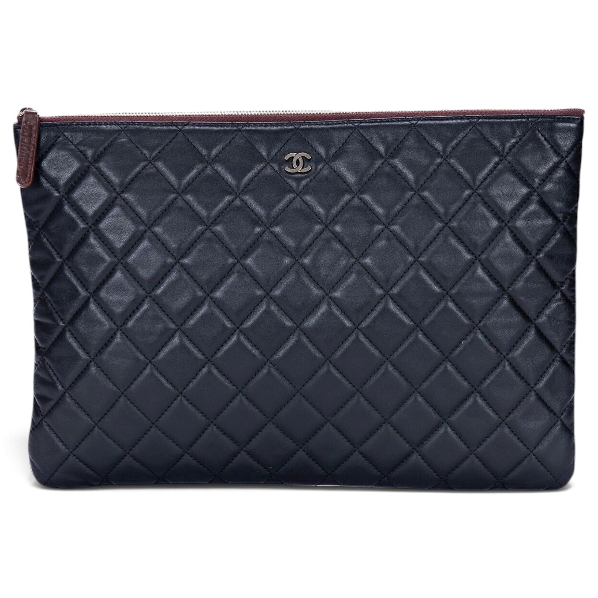 Leather clutch bag
