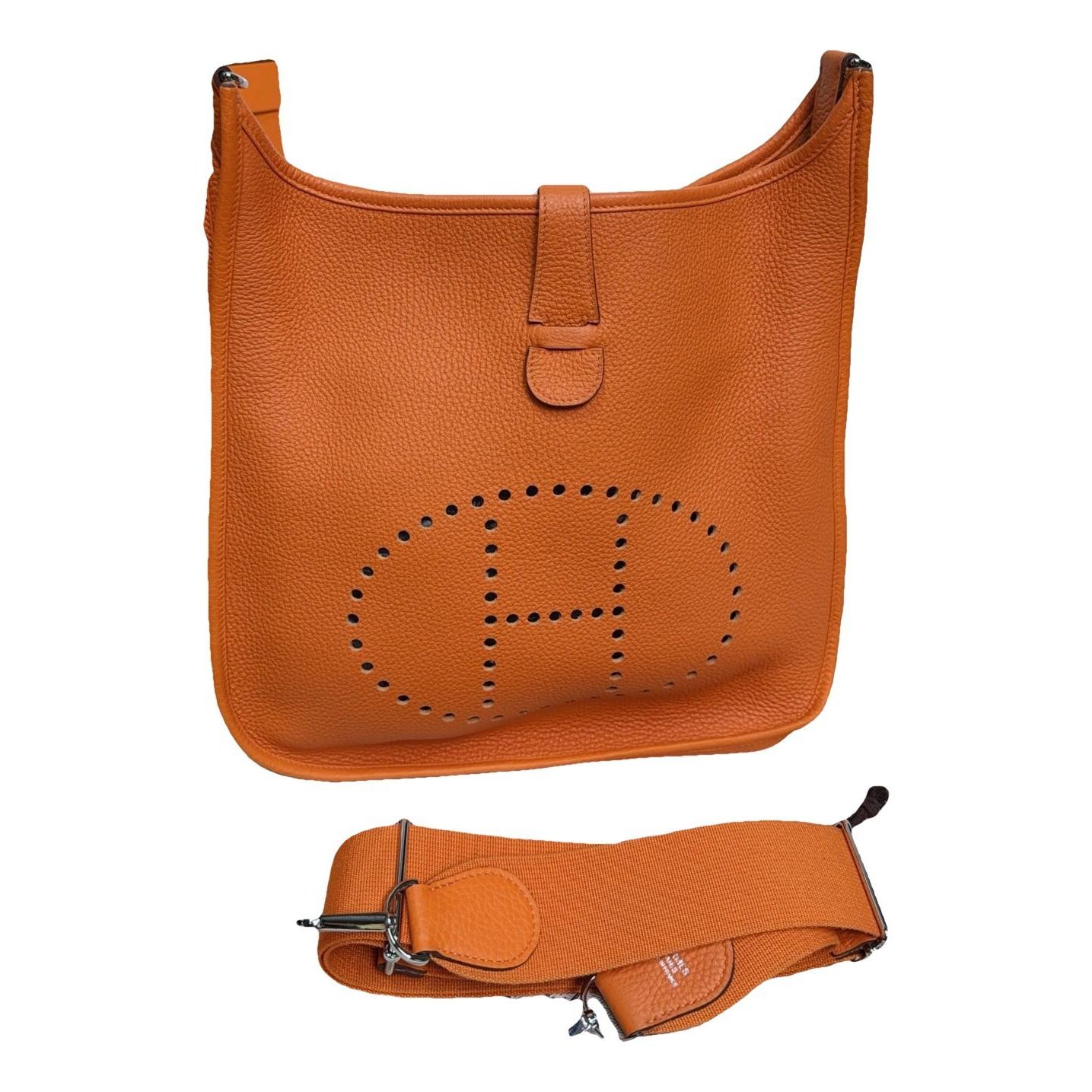 Hermes Evelyne Handbag Orange Togo Leather
