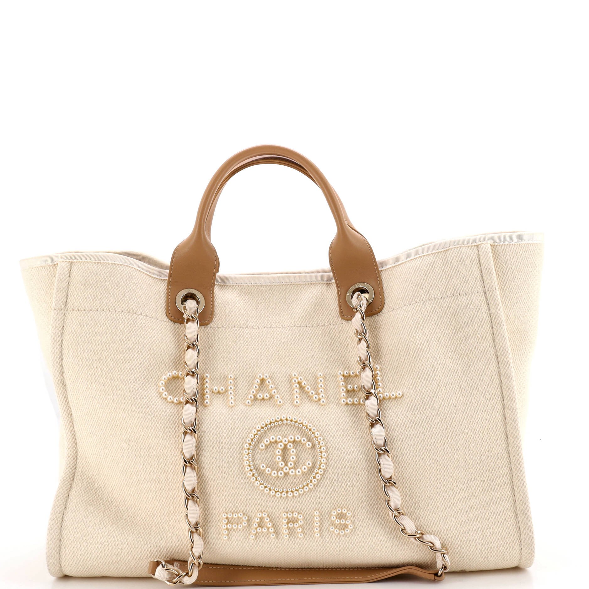 Deauville Tote Pearl Embellished Canvas Medium