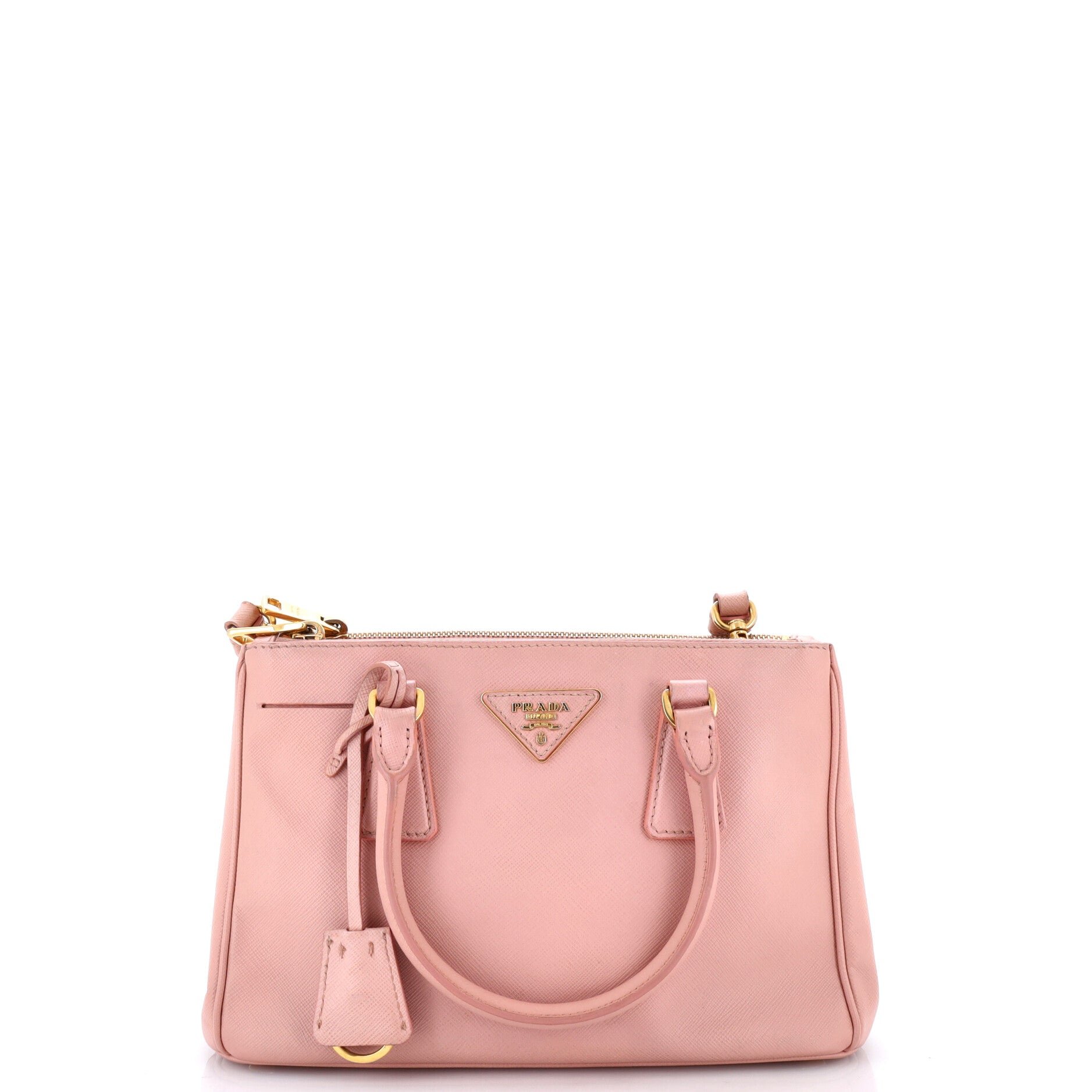 Double Zip Lux Tote Saffiano Leather Small