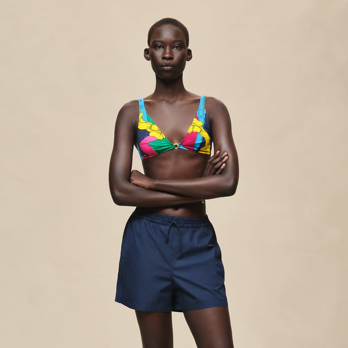 Bleu Outremer Embroidered Shorts