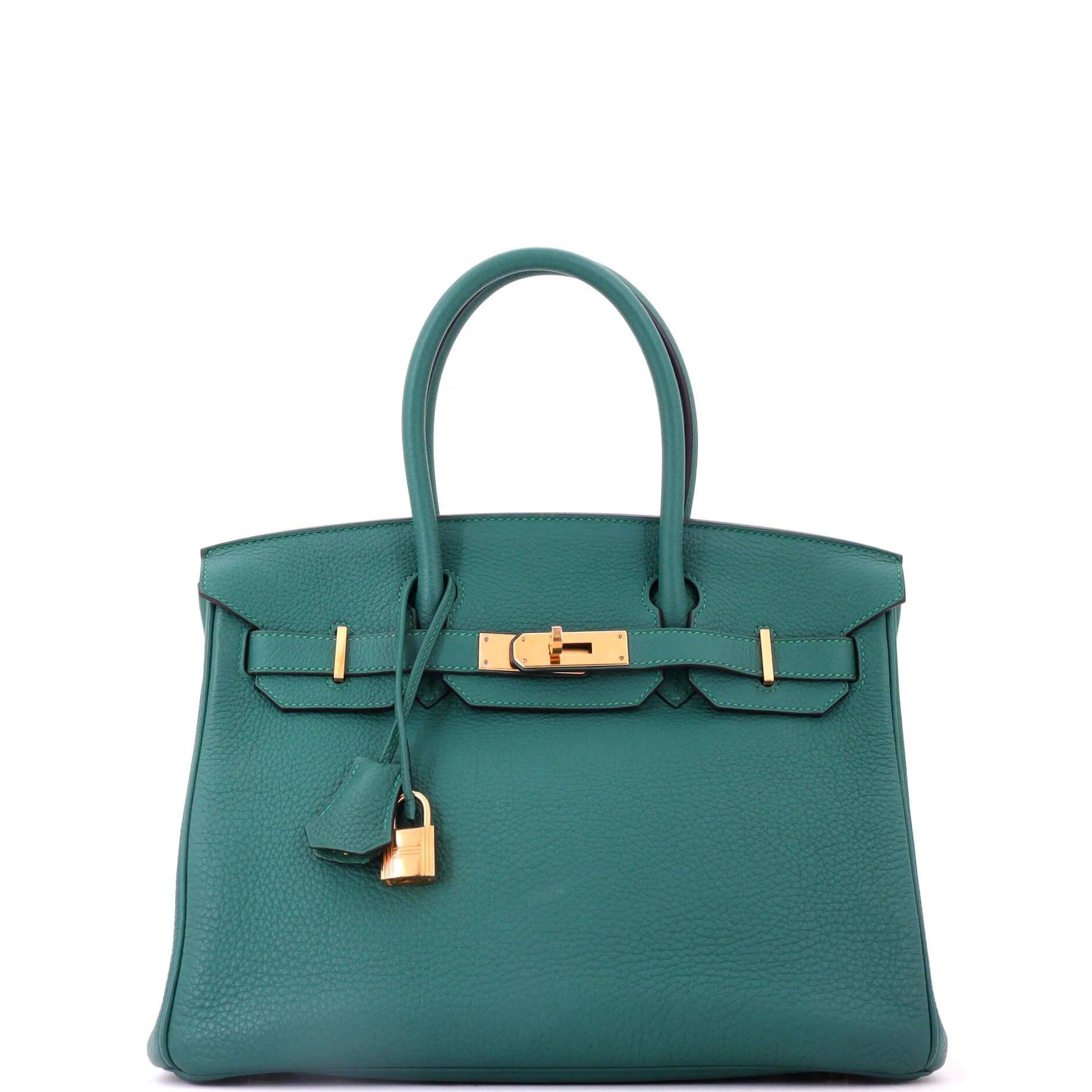 Hermes Birkin 30 Handbag Malachite Togo Leather 2013