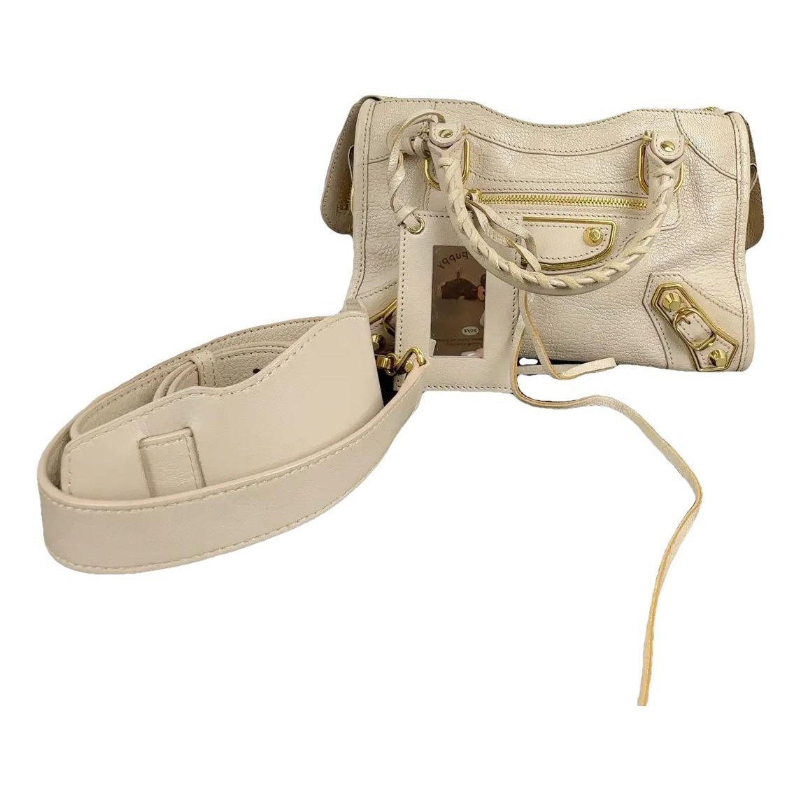 City leather handbag
