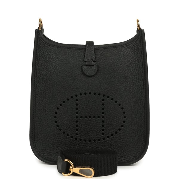 Hermes Hermes Evelyne TPM Black Clemence Gold Hardware