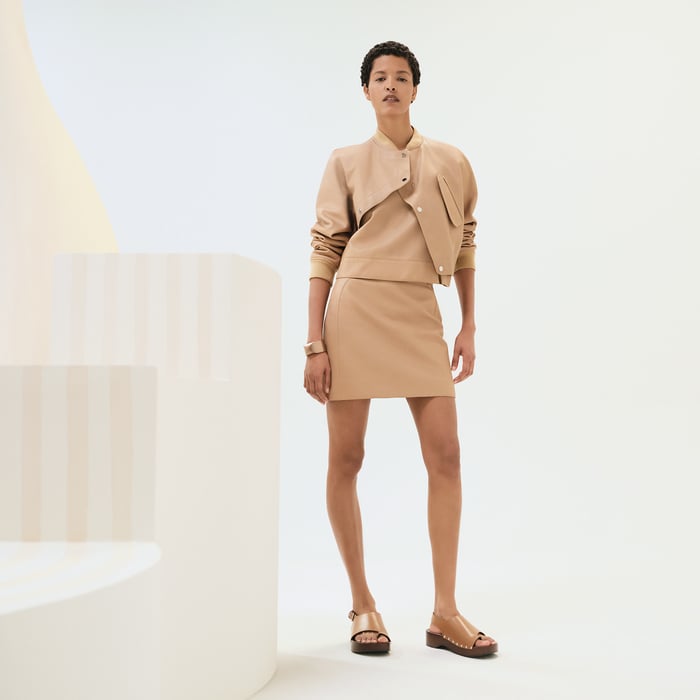 Beige Camel Mini-jupe