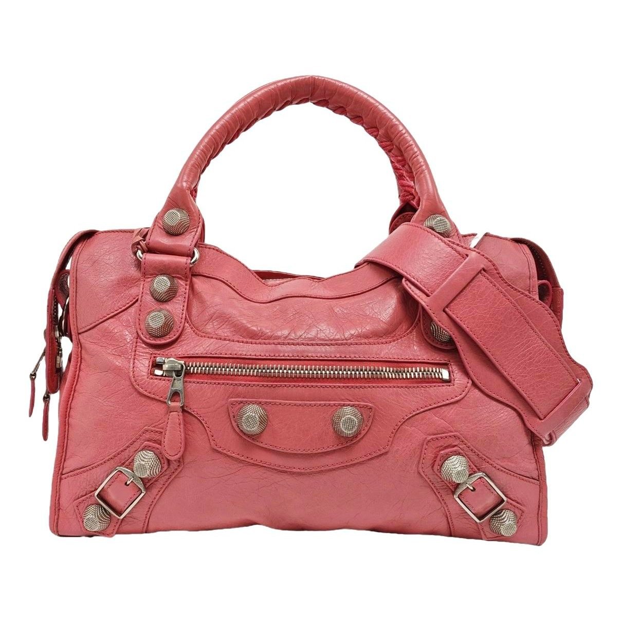 City leather handbag