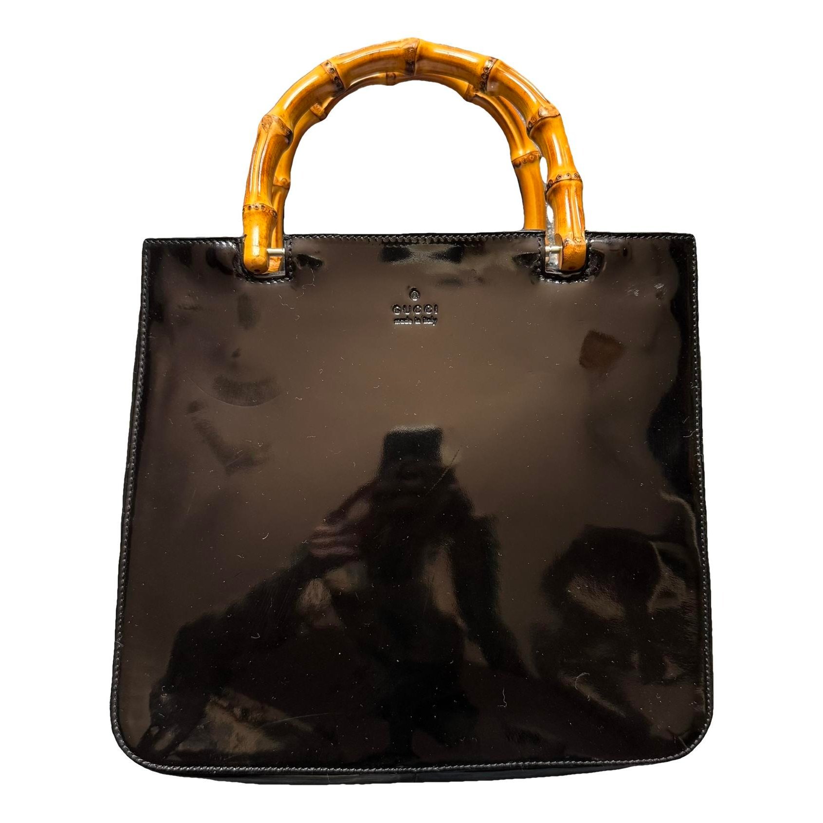 Patent leather handbag