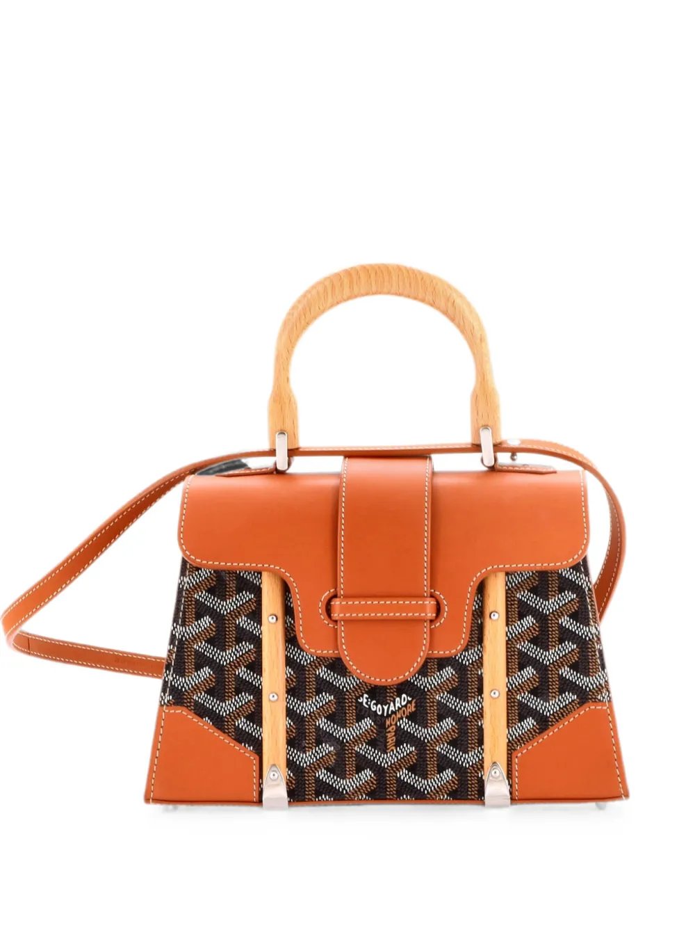 Goyard Structured Saigon Top Handle Bag Coated Canvas with Leather Mini satchel