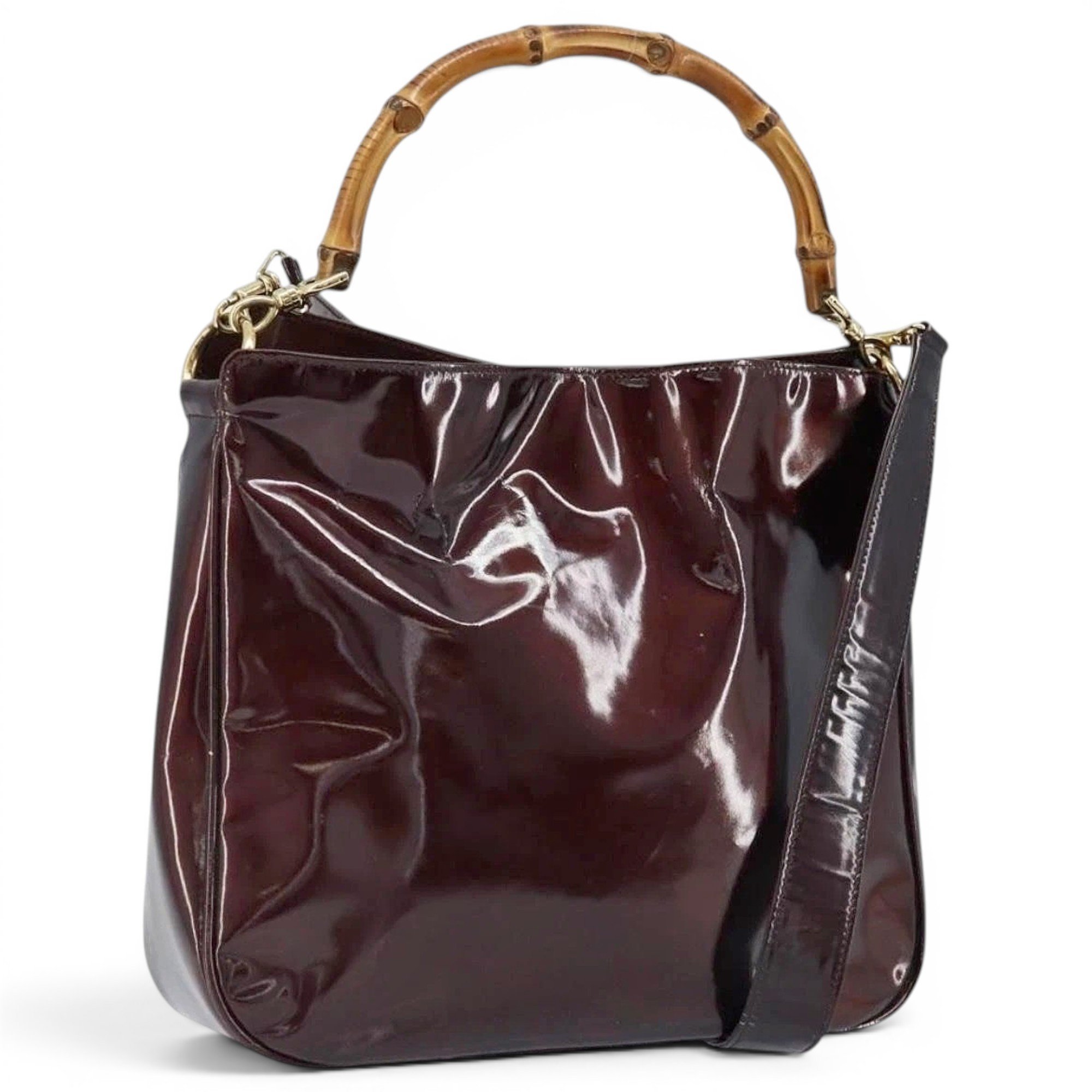 Patent leather handbag