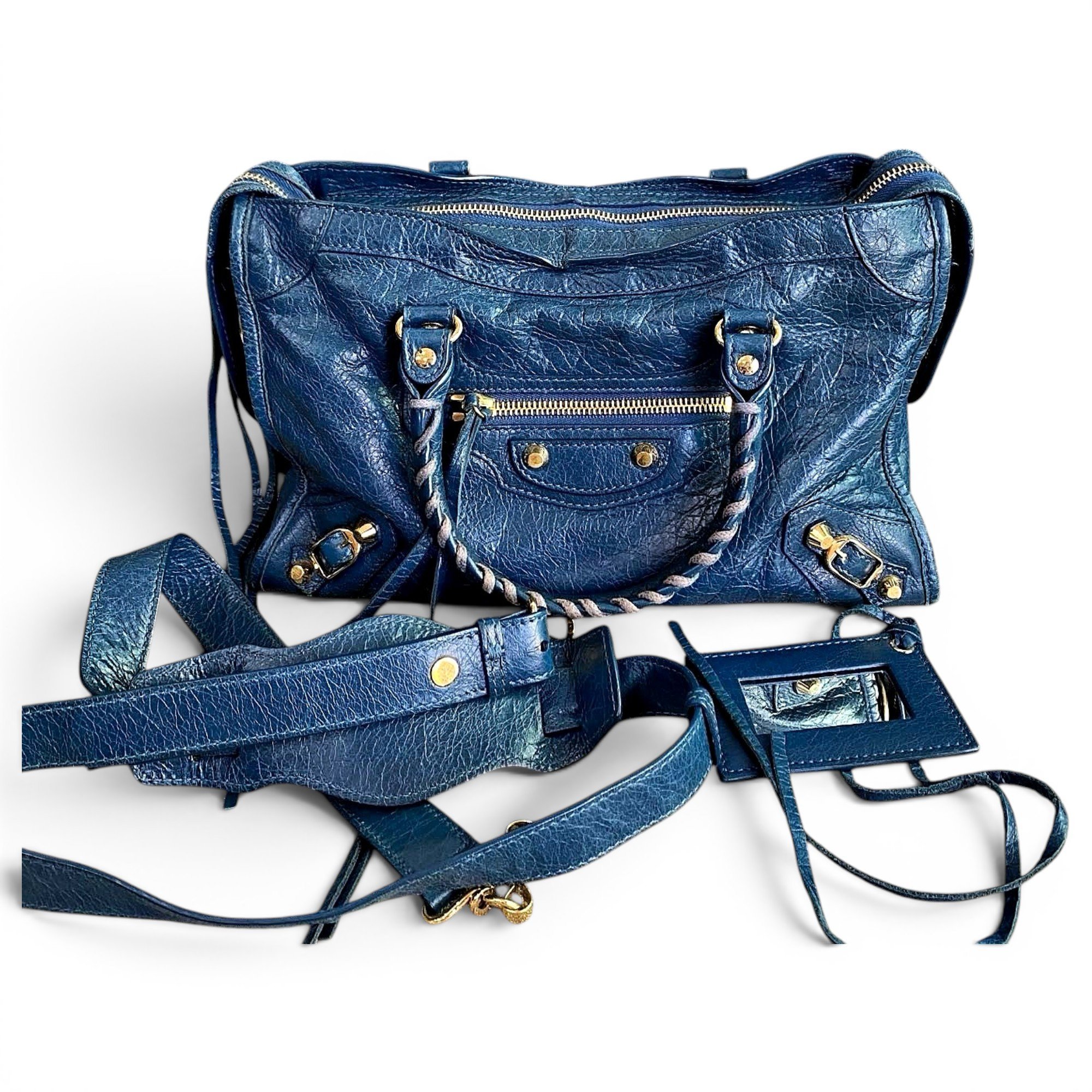 City leather handbag
