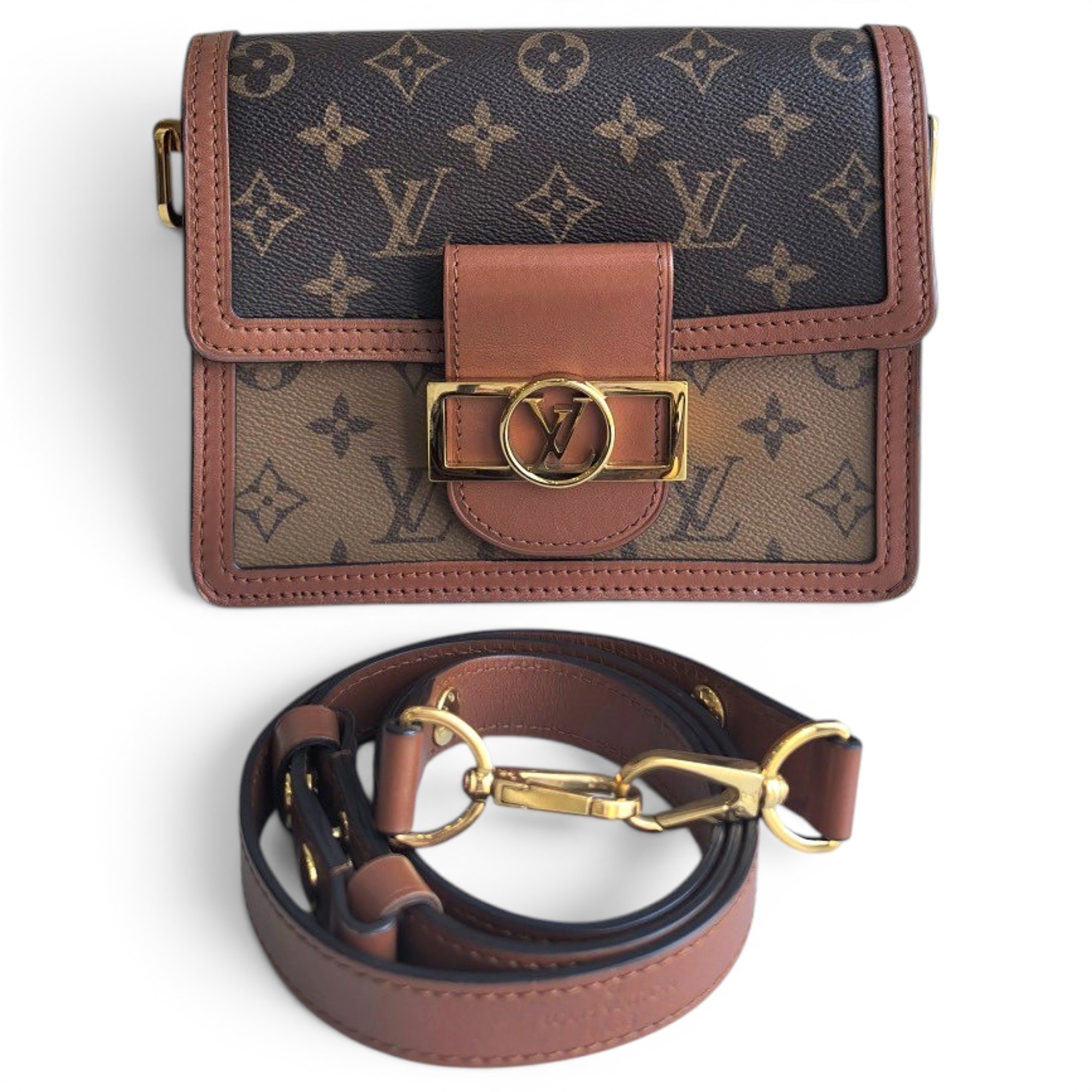 Dauphine leather crossbody bag