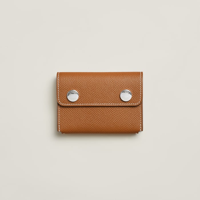 Gold Hermèsnap II Card Holder