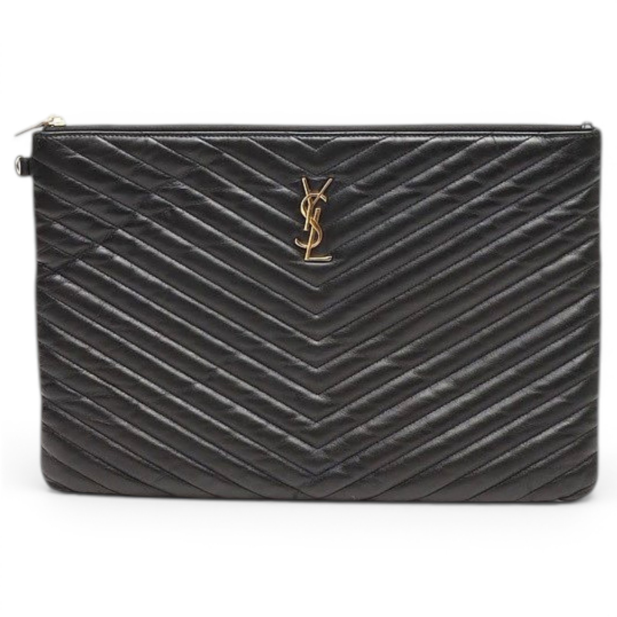 Leather clutch bag