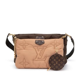 Louis Vuitton Beige and Green Monogram Econyl Nylon Maxi Multi Pochette Accessoires Gold Hardware, 2021
