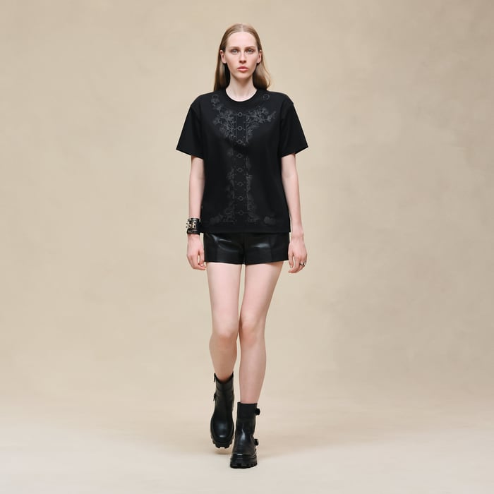 Noir T-shirt With Maxi Print