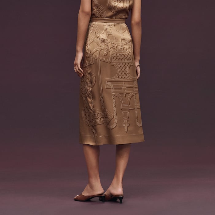 Beige Zénith "l'Enseigne Du Sellier" Long Skirt
