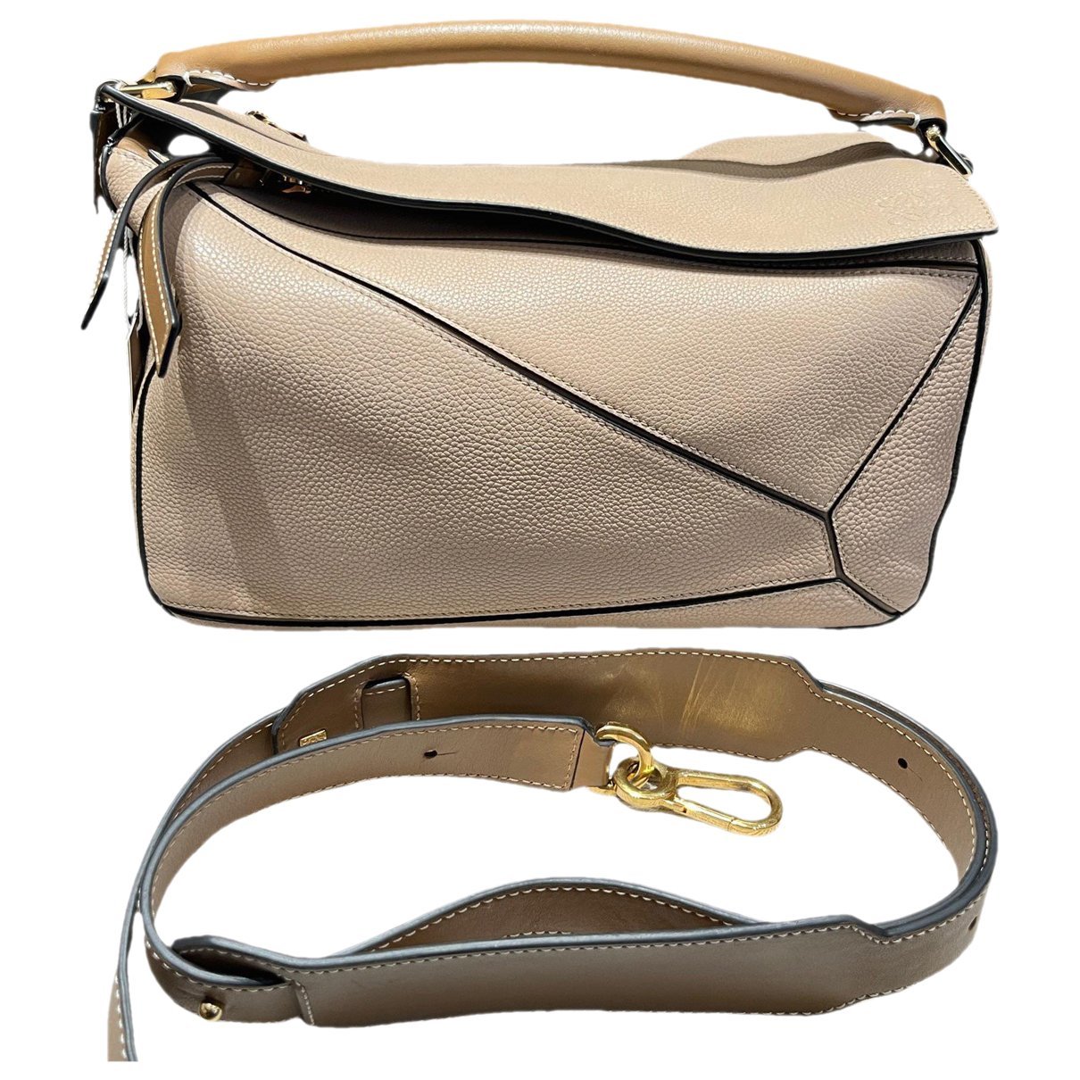 Puzzle leather handbag