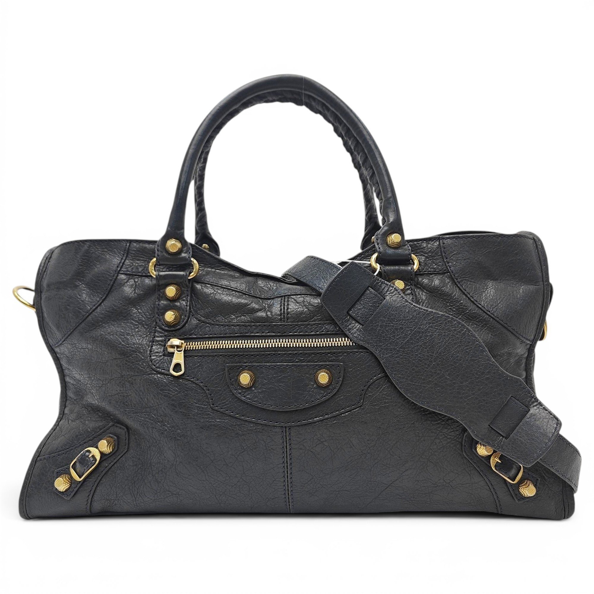 City leather handbag