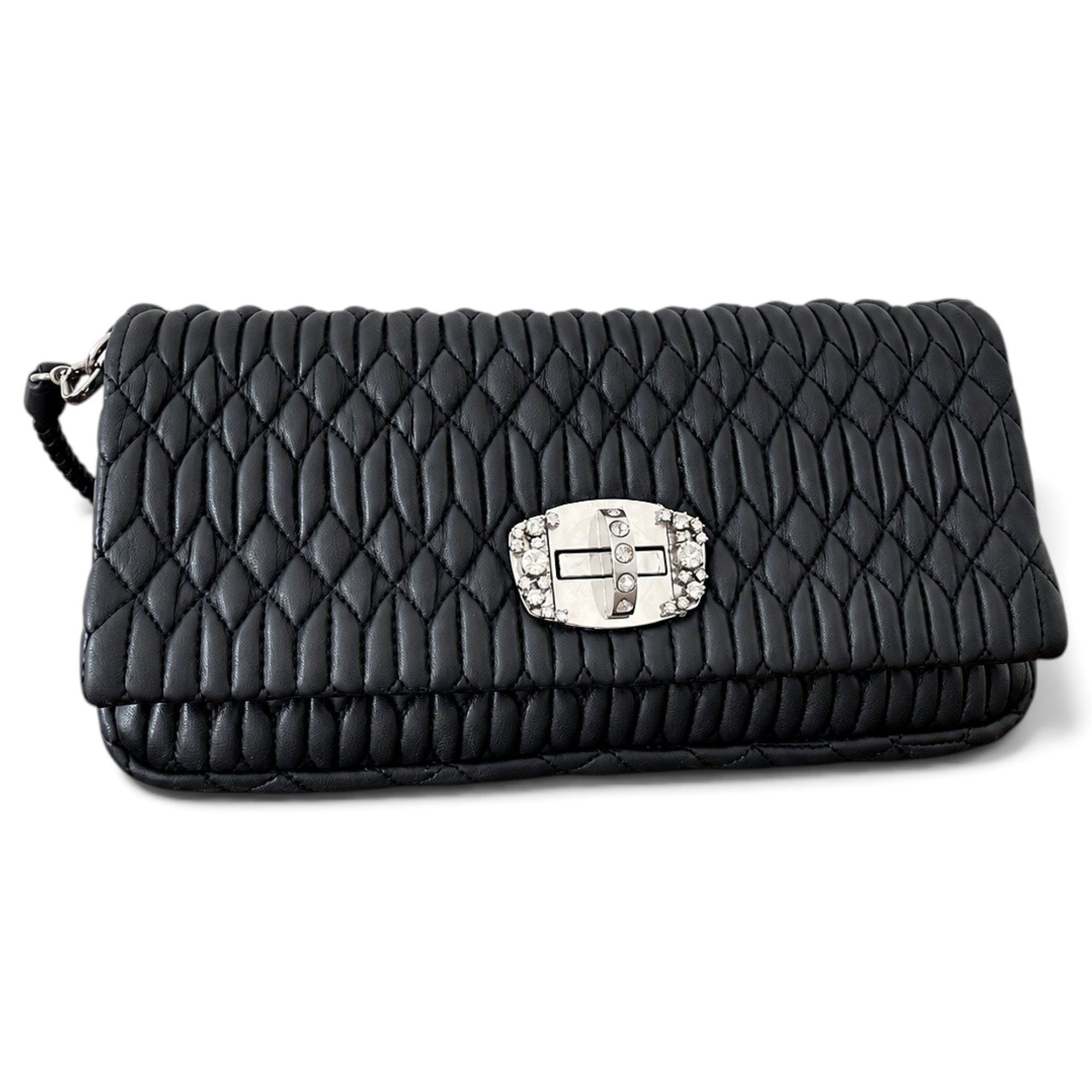 Miu Crystal leather handbag