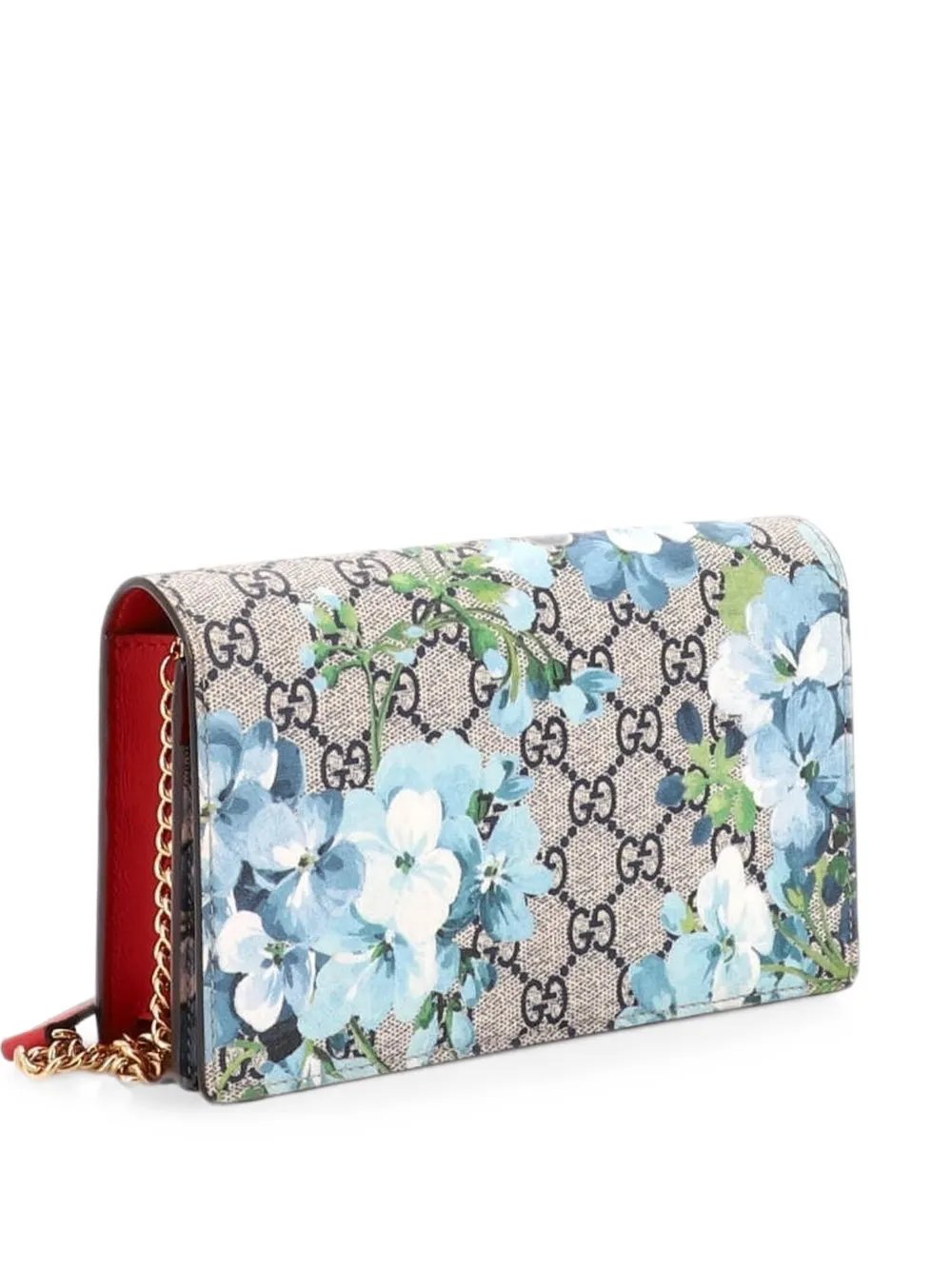 Chain Wallet Blooms Print GG Coated Canvas crossbody bag