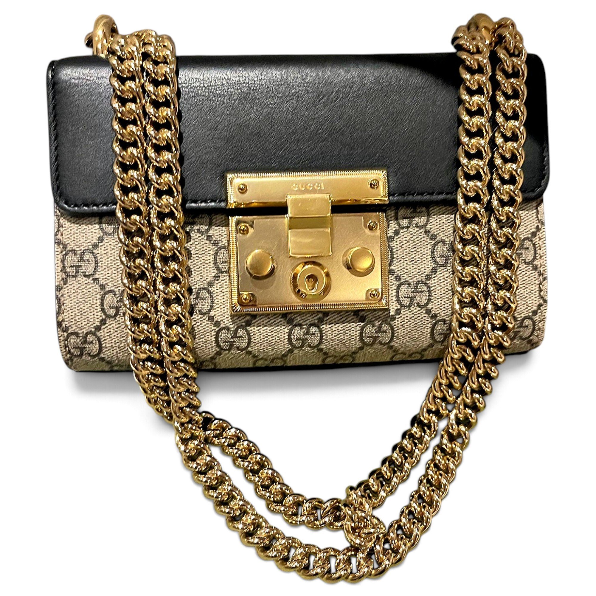 Padlock leather handbag