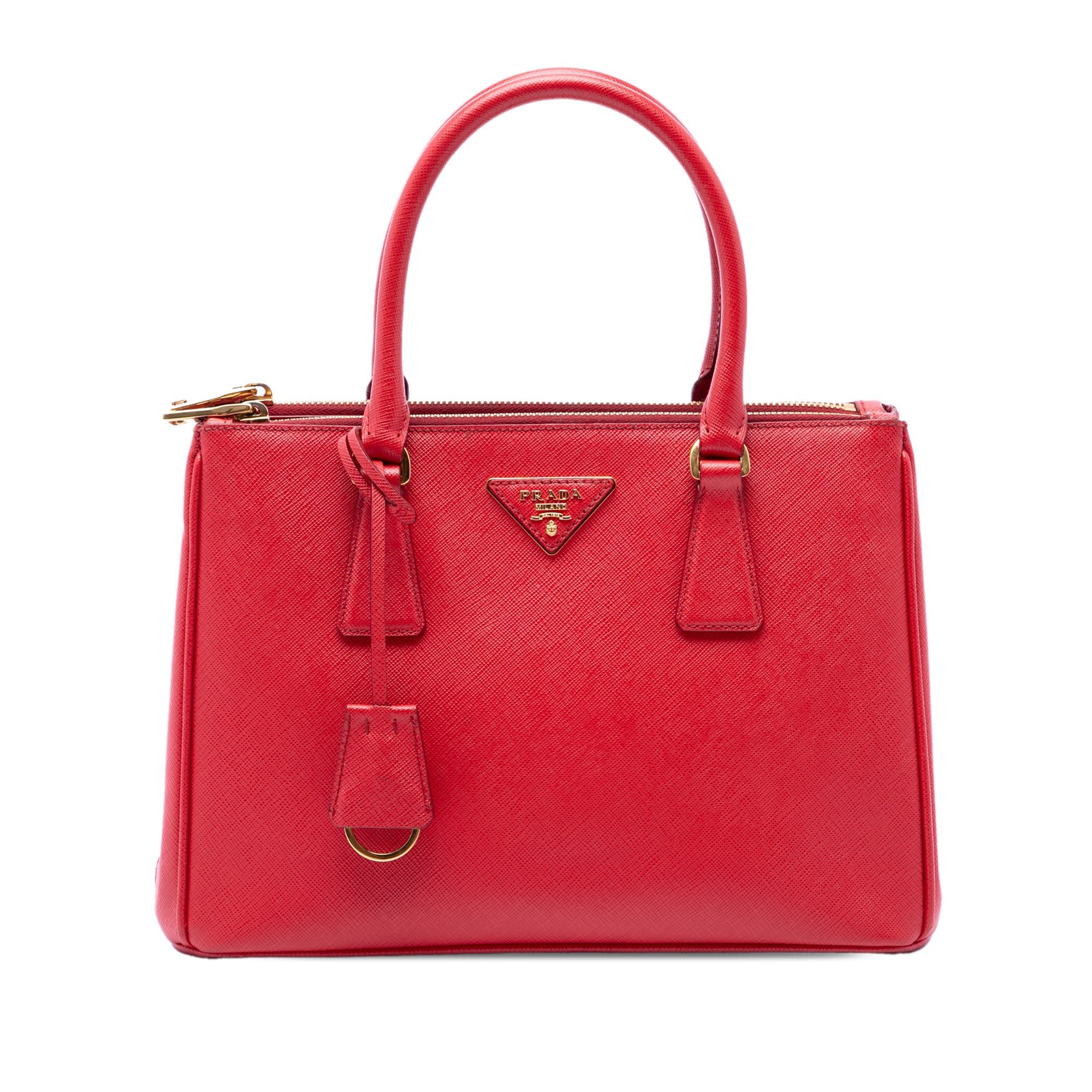 Double leather handbag