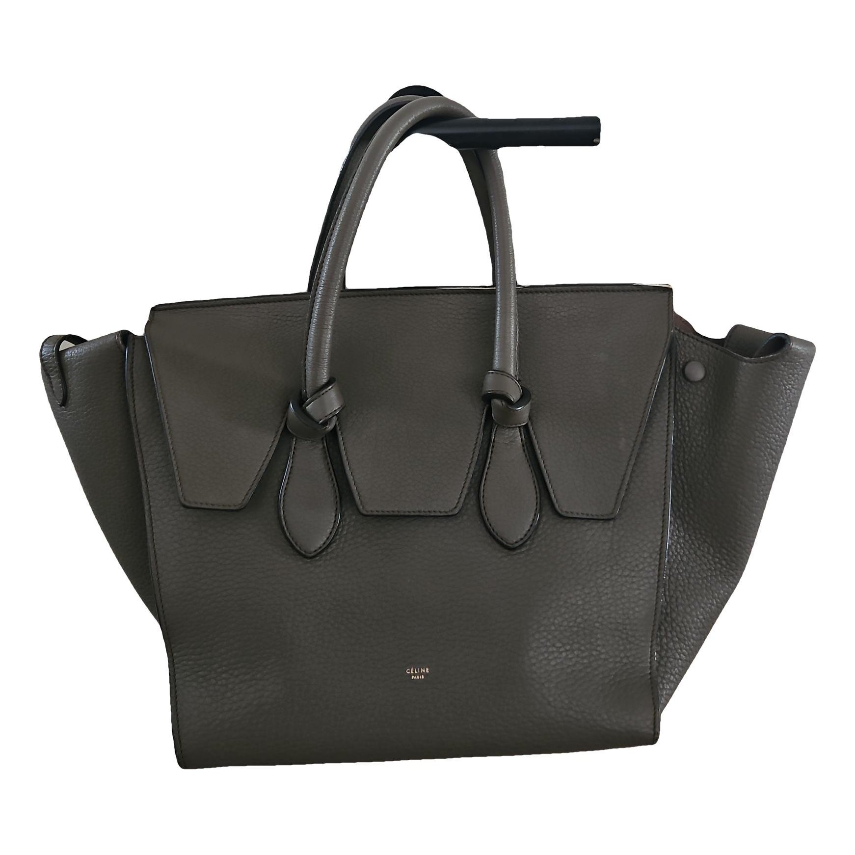 Tie leather handbag