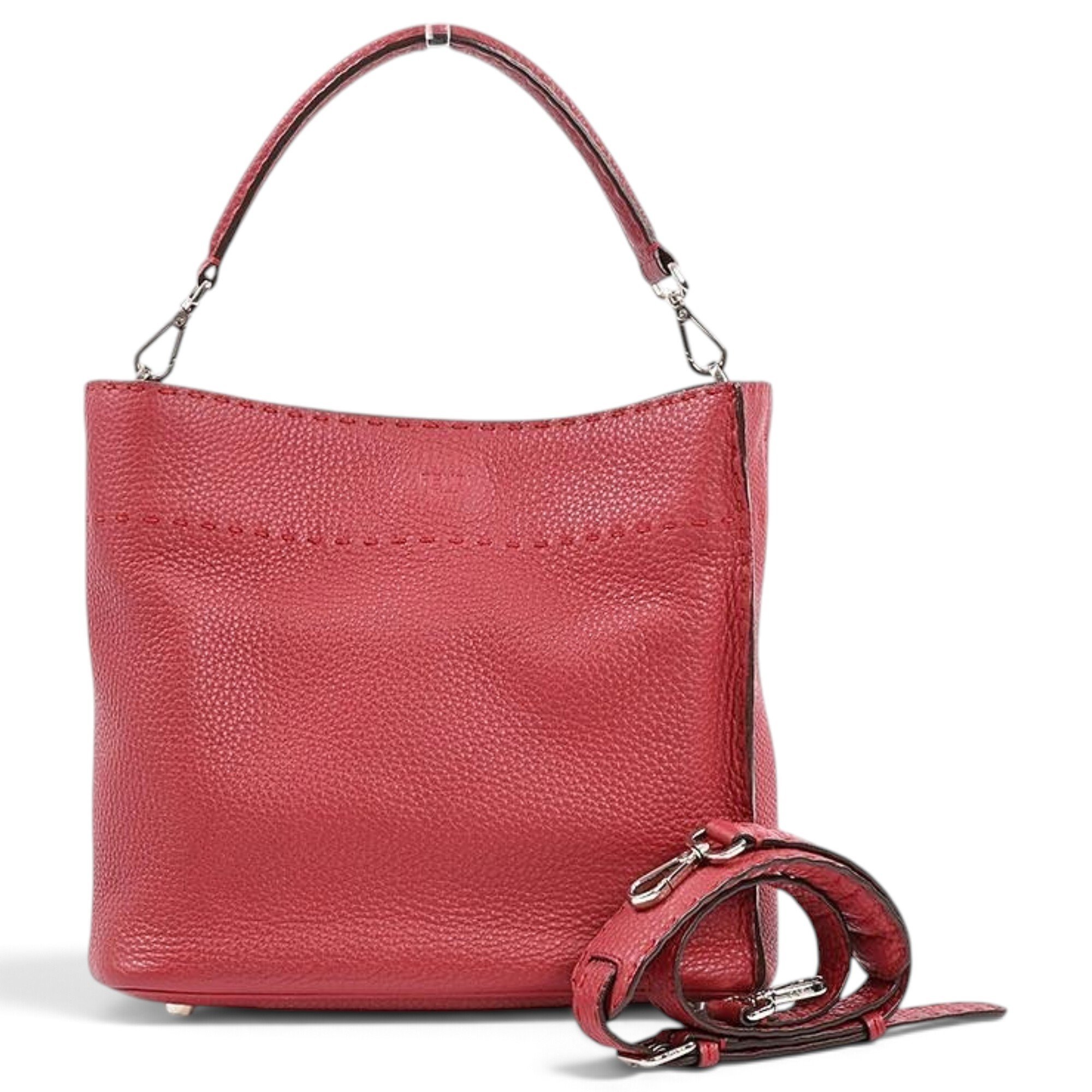 Pocket leather handbag
