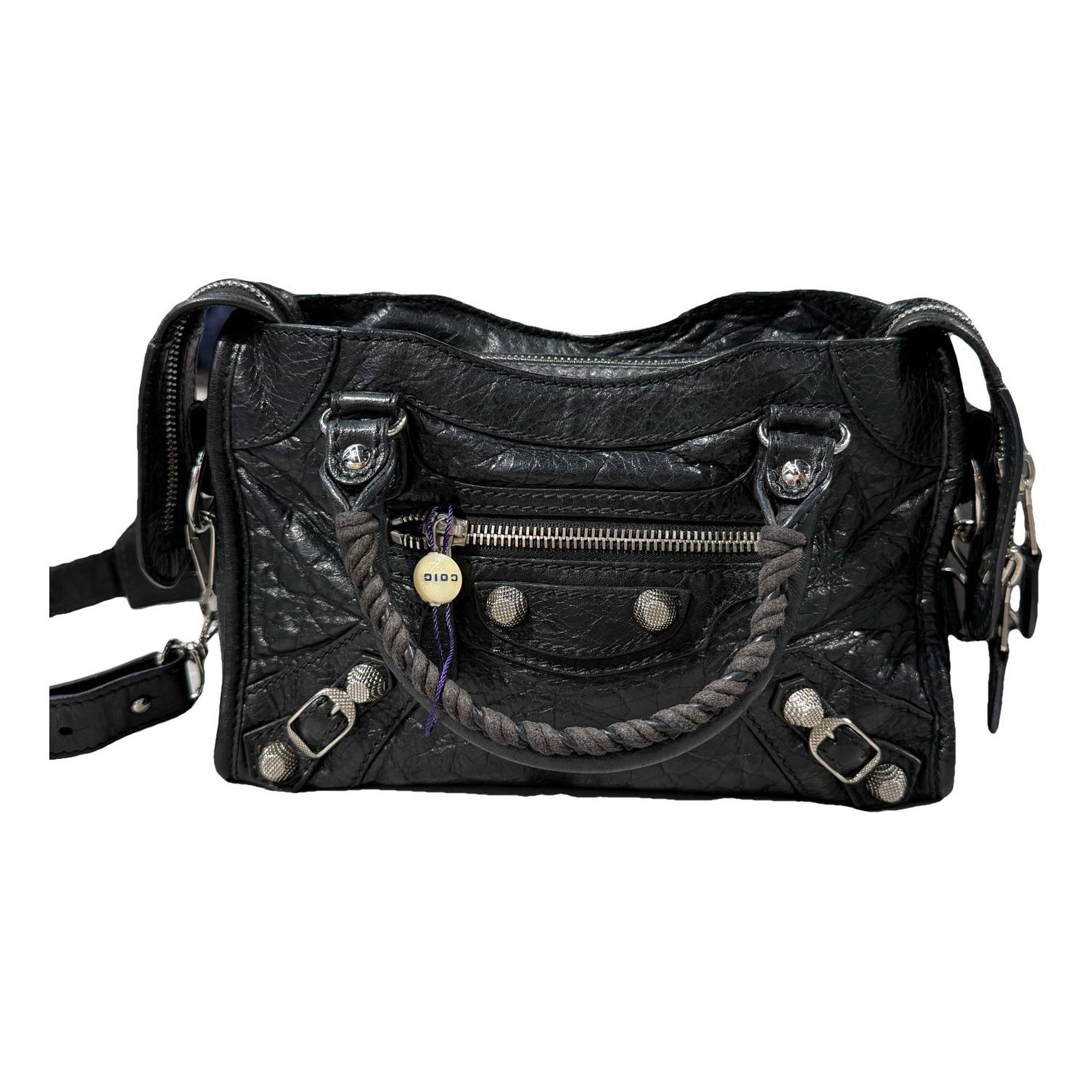 City leather handbag