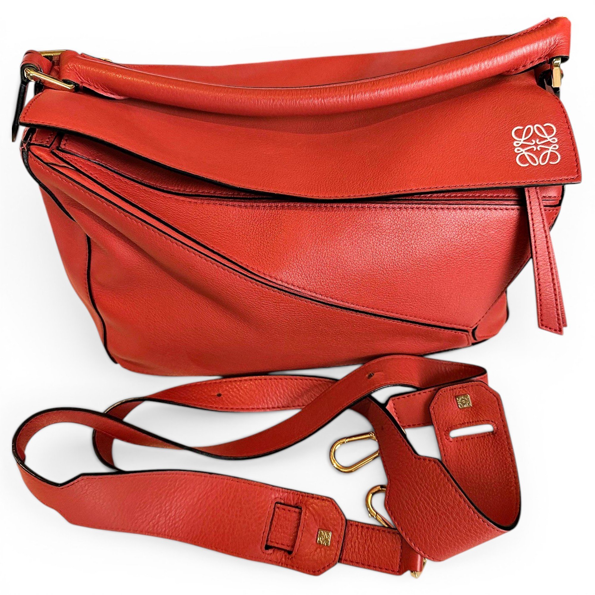 Puzzle leather handbag