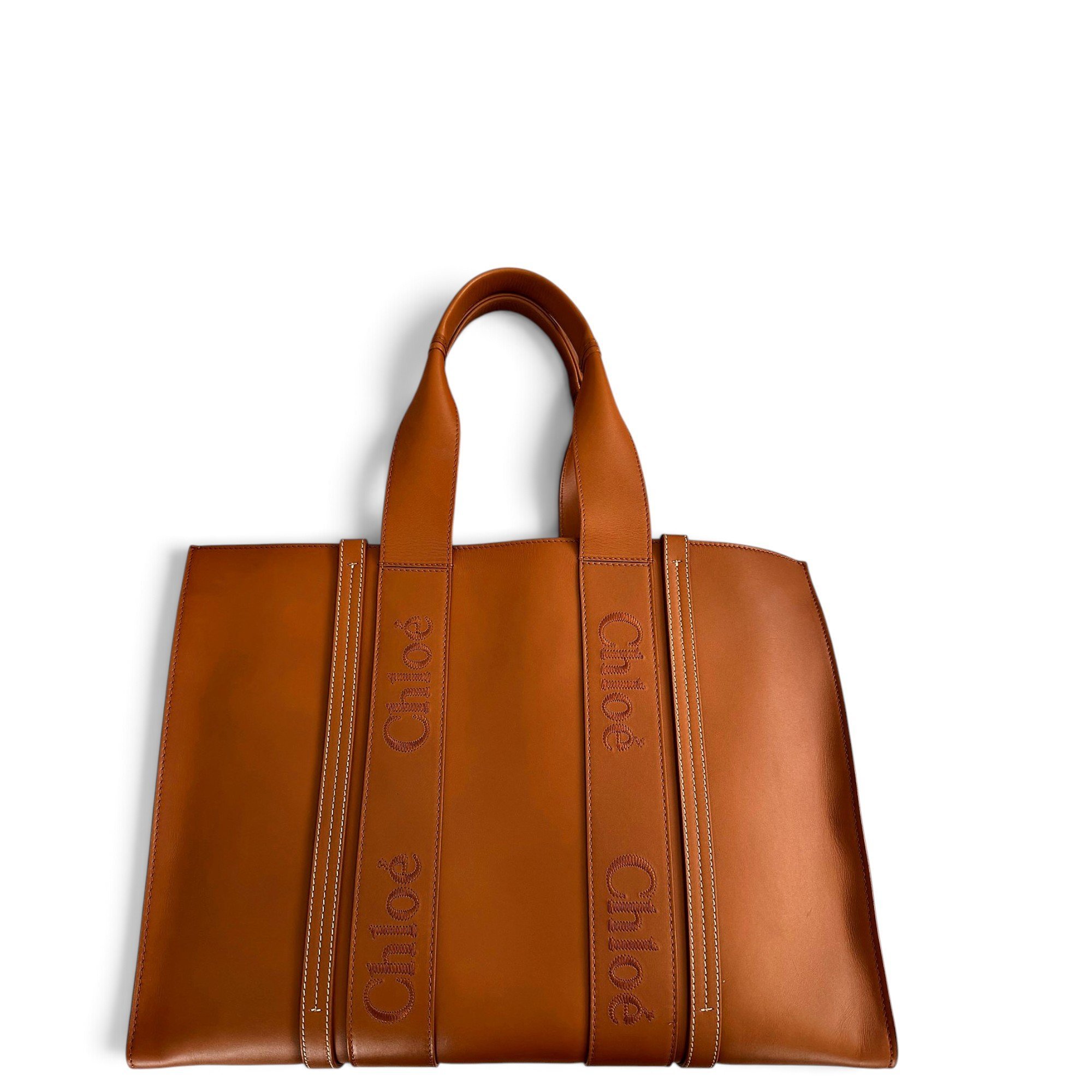 Woody leather tote