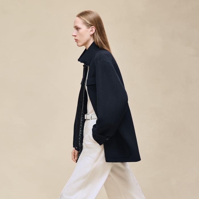 Bleu Marine Short Parka Coat