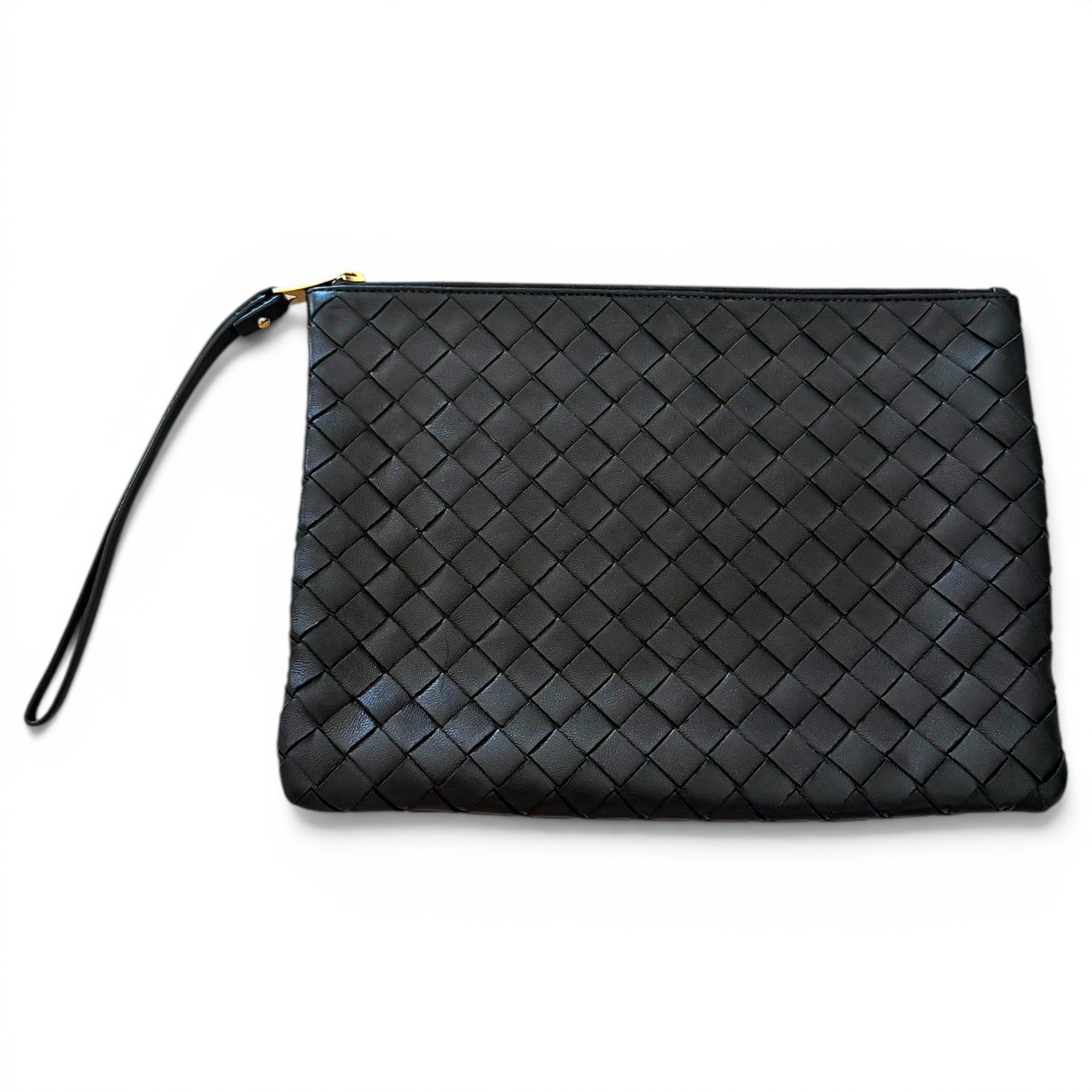 Leather clutch bag