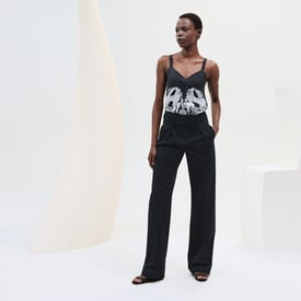 Pantalon large détails biker