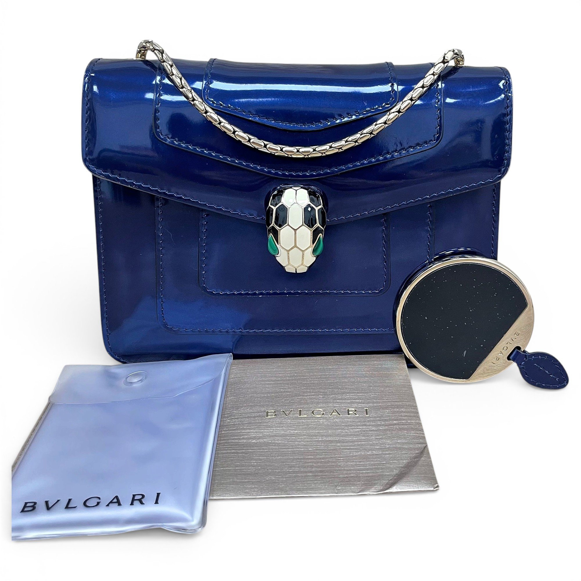 Serpenti patent leather handbag