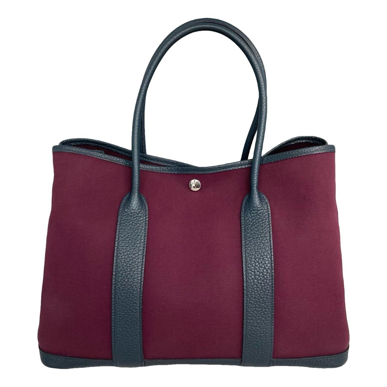 Hermes Garden Party 30 Handbag Bleu De Prusse