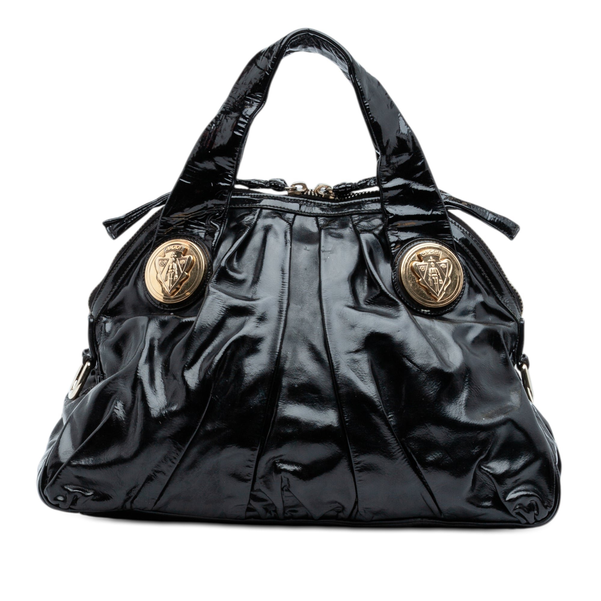 Patent leather satchel