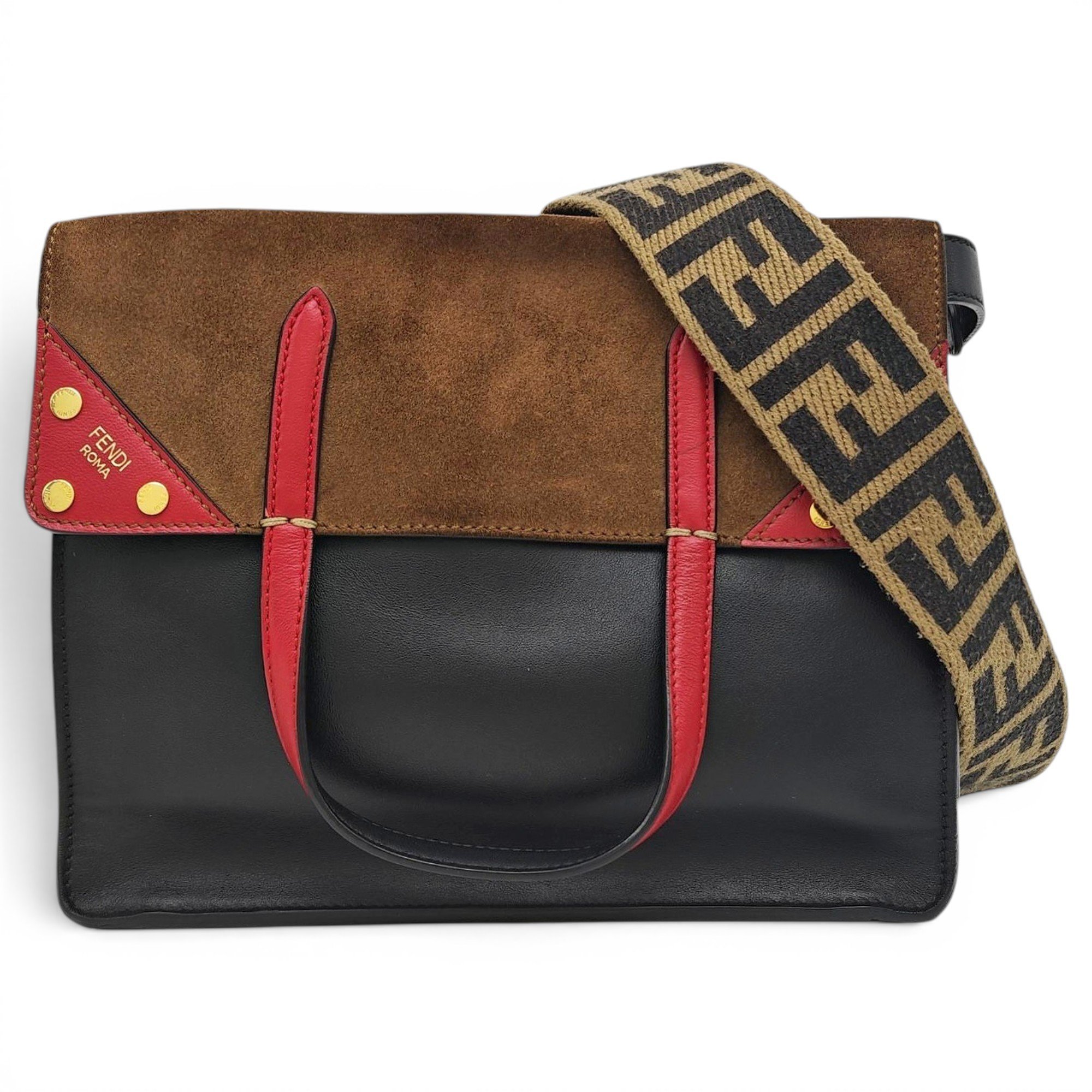 Flip leather handbag