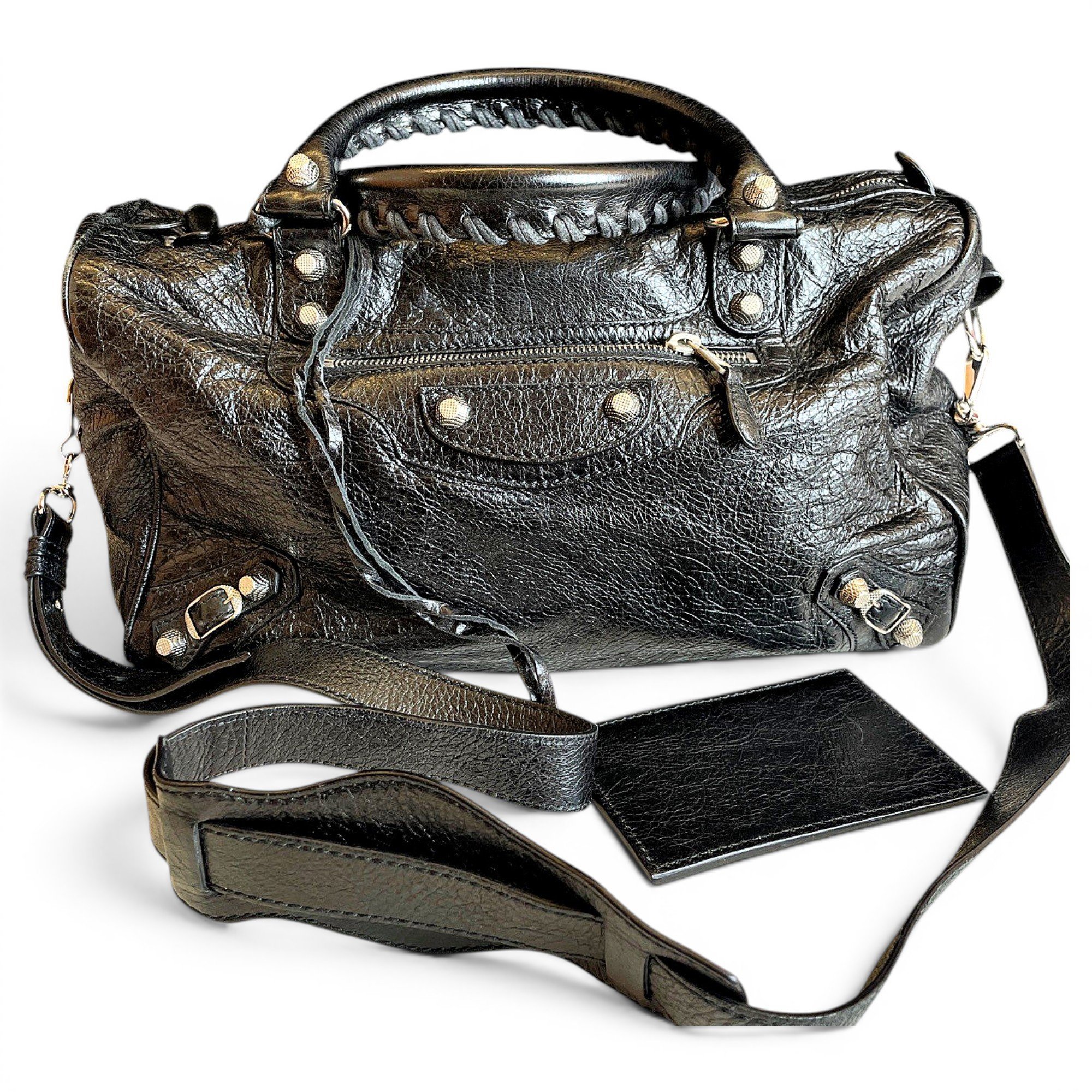 City leather handbag